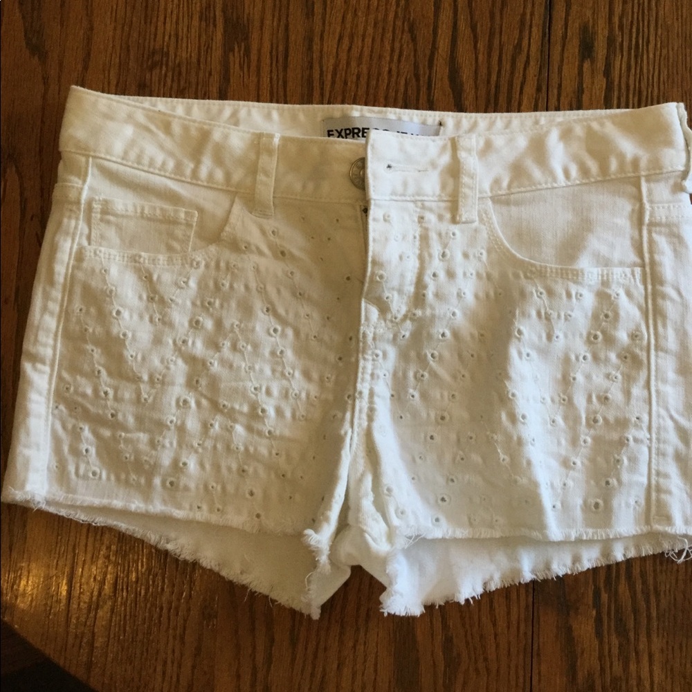 White denim shorts